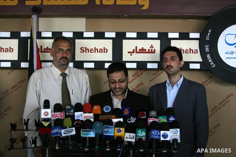 Members of the Palestinian Ministry of Justice delivers speech in a press conference about the report of the Committee, "Palmer" emanating from the United Nations in Gaza city on Sep. 5, 2011. Photo by Mahmud Nassar