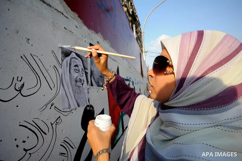 Egyptian protesters dismantle the concrete wall which was built in front of the Israeli embassy, in Cairo, Egypt, 09 September 2011. Security forces had built the wall in an attempt to secure the embassy after a series o...