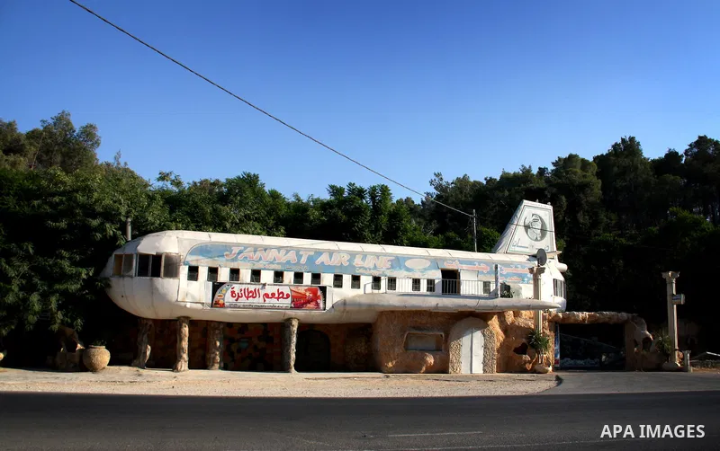 A general view of the Jenin refugee camp Shows airplane resturant in the West Bank city of Jenin, on Sep. 12, 2011. Photo by Wagdi Eshtayah