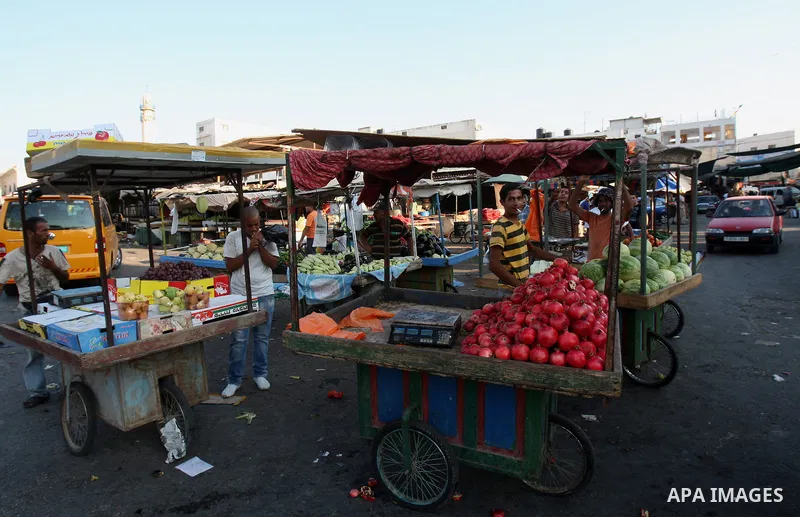 A General view of the city Jenin shows a market in the West Bank city of Jenin on September 12, 2011. Photo by Wagdi Eshtayah