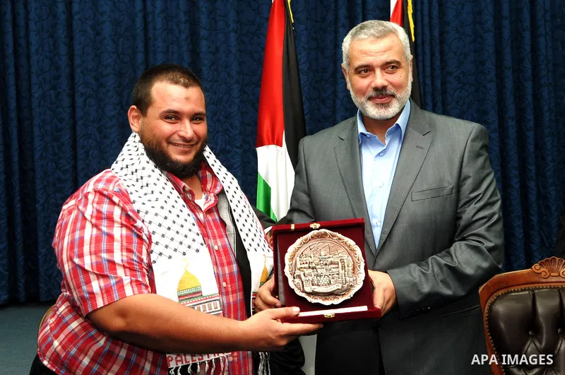 Palestinian Prime Minister in Gaza Strip, Ismail Haniya receives the Egyptian delegation to break the siege on Gaza, in Gaza city on Sep. 14, 2011. Photo by Ahmed Shaat