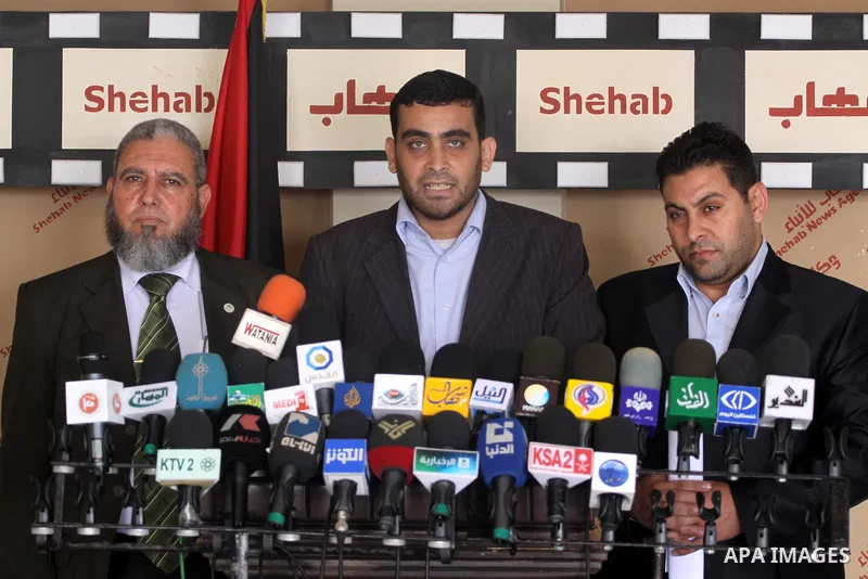 Member of the Palestinian Free Movement delivers speech during a press conference in Gaza city on Sep. 17, 2011 . Photo by Mohammed Asad