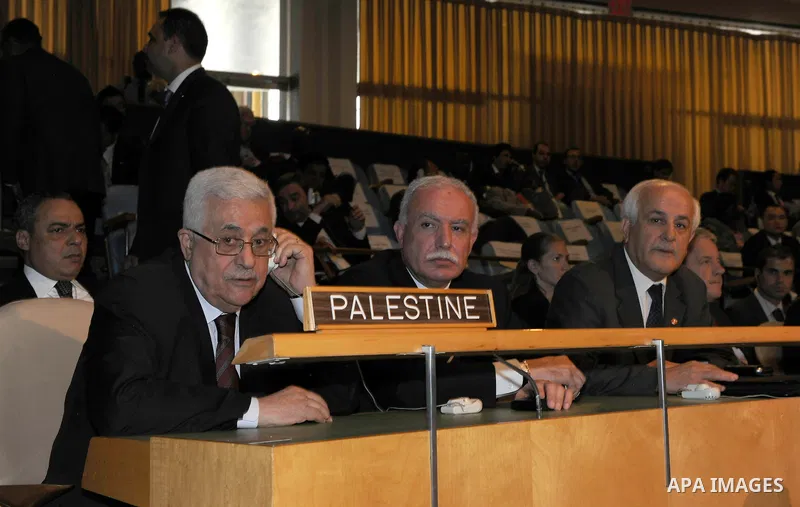 Palestinian President Mahmoud Abbas (Abu Mazen) attends the meeting of the General Assembly of the United Nations in New York on Sep. 21,2011. Photo by Thaer Ganaim