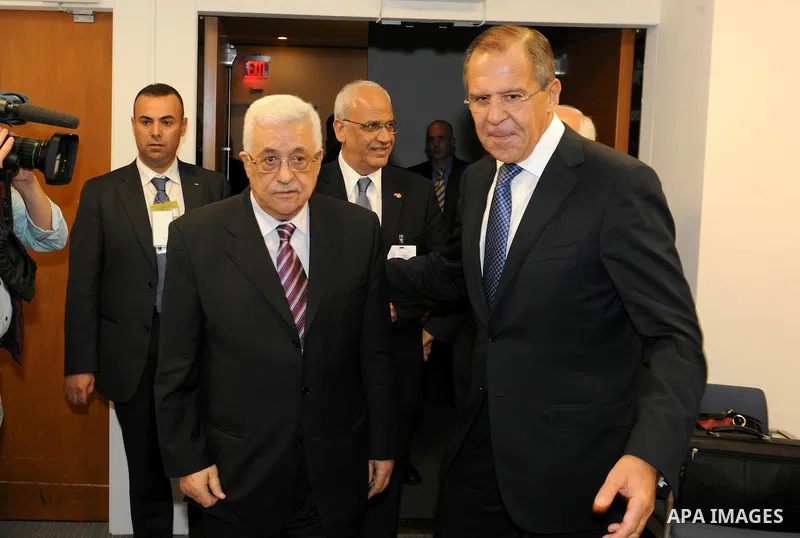 Palestinian President Mahmoud Abbas (Abu Mazen) during a meeting with Russian Foreign Minister Lavrov, in New York on Sep. 21, 2011 Photo by Thaer Ganaim