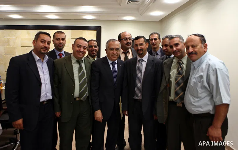 Palestinian Prime Minister, Salam Fayyad during his meeting with the governing body of the Association of academics in the West Bank city of Bethlehem on Sep. 25, 2011. Photo by Mustafa Abu Dayeh