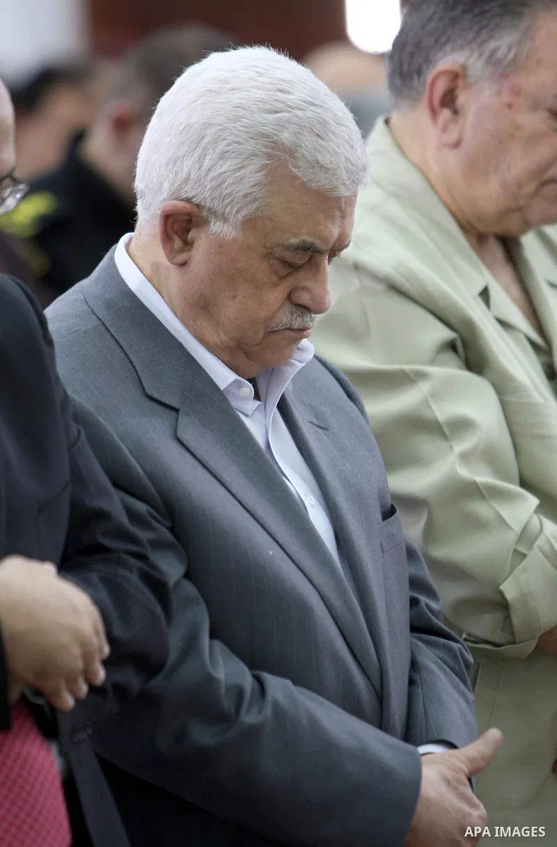 Palestinian President Mahmoud Abbas (Abu Mazen) attends Friday prayers in the West Bank city of Ramallah on Sept. 30, 2011. Photo by Thaer Ganaim