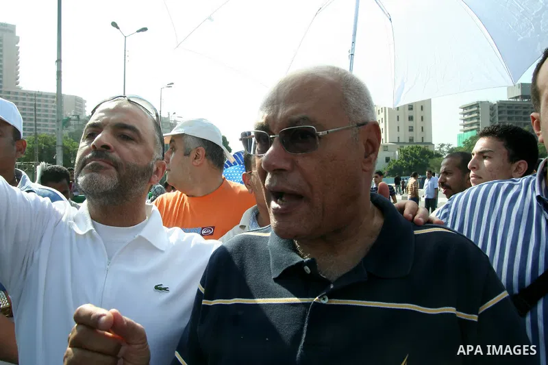 An Egyptian candidate for the presidential elections, Saleem al-Awa takes part in a protest at Tahrir Square in Cairo, Egypt, Friday, Sept. 30, 2011. Several thousand Egyptians are protesting against the country's milita...