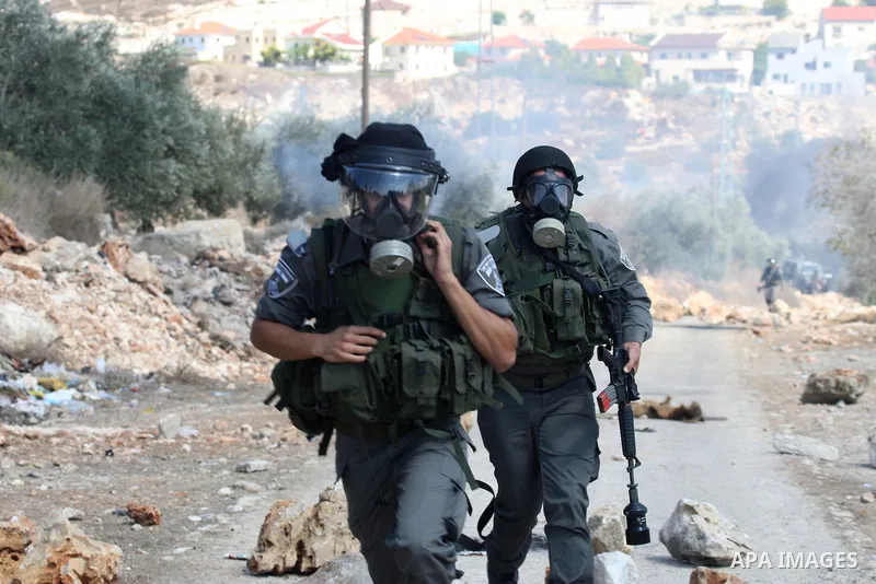 Israeli soldiers clash with Palestinian stone throwers on September 30, 2011 in the West Bank village of Kfar Kadum. Photo by Wagdi Eshtayah