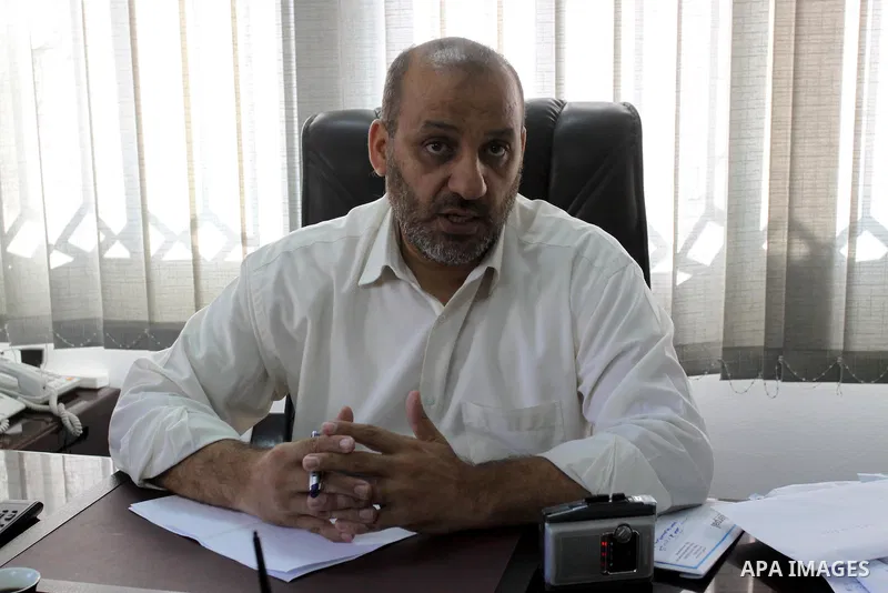 Palestinian Minister of Youth and Sports and Culture, Mohammed al-Madhoun delivers speech about the International book exhibition, in Gaza city on Oct. 2, 2011. Where the exhibition will be opened after a few days from 5...