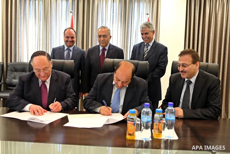 Palestinian Prime Minister Salam Fayyad, during the signing of the sponsorship agreement between the Office of the General Personnel and Civil Service Bureau of Jordan in Ramallah, on Oct, 06, 2011. Photo by Mustafa Abu...