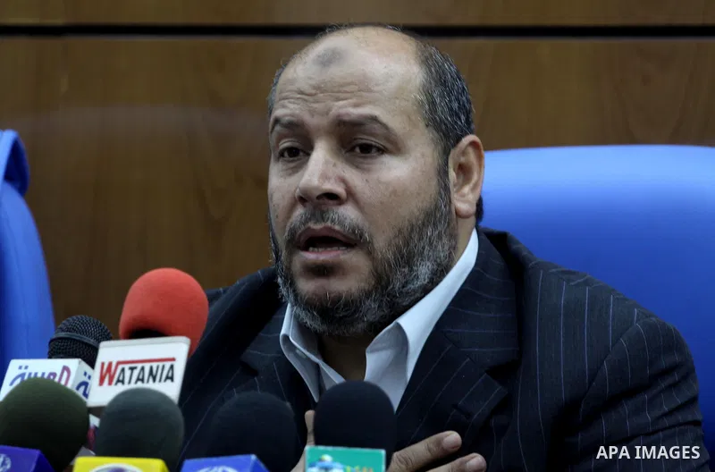 Senior Palestinian Hamas leader, Khalil al-Heah delivers speech during a press conference in Gaza city on Oct. 6,2011. Photo by Mohammed Asad