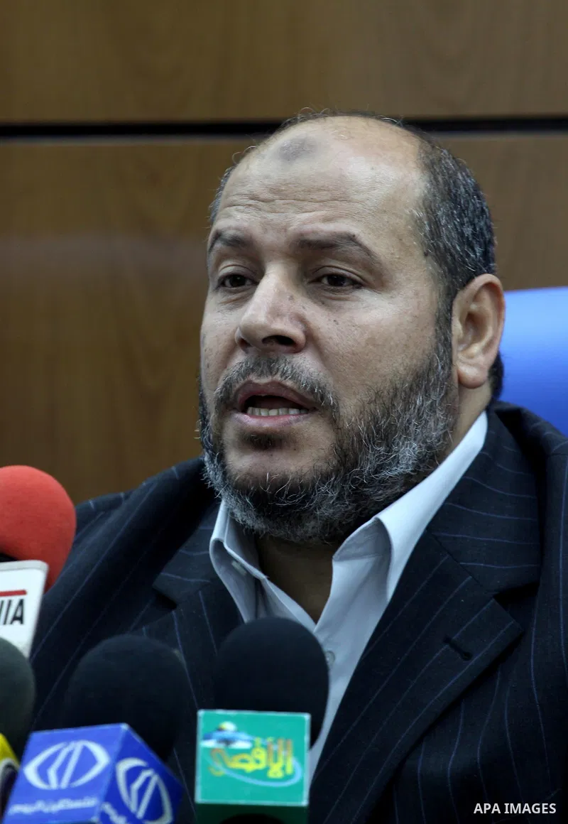 Senior Palestinian Hamas leader, Khalil al-Heah delivers speech during a press conference in Gaza city on Oct. 6,2011. Photo by Mohammed Asad