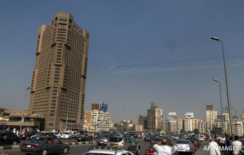 Egyptian military aircrafts make colored smoke during an air show in Cairo, Egypt Thursday, Oct. 6, 2011. Egypt marked the 38th anniversary of the Oct. 6 Arab-Israeli war in 1973 on Thursday. In 1973 Egypt and Syria took...