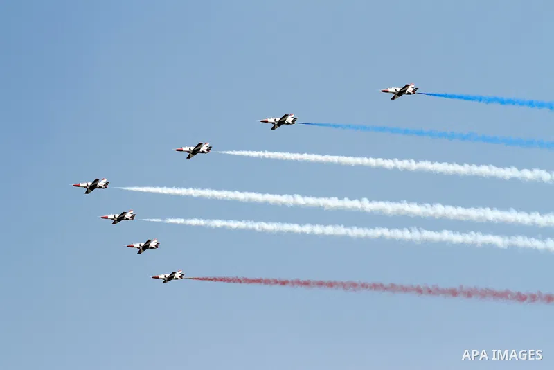 Egyptian military aircrafts make colored smoke during an air show in Cairo, Egypt Thursday, Oct. 6, 2011. Egypt marked the 38th anniversary of the Oct. 6 Arab-Israeli war in 1973 on Thursday. In 1973 Egypt and Syria took...