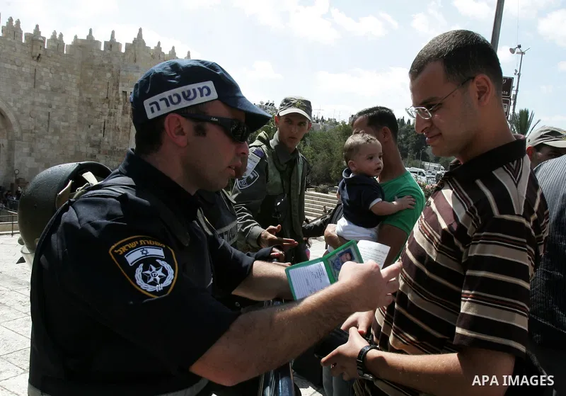 Israeli police stand guard in front of Damascus Gate in Jerusalem's Old City on October 7,2011. Israel limited access to Jerusalem's Al-Aqsa mosque compound for fear of violence on the Muslim weekly day of prayer, which...