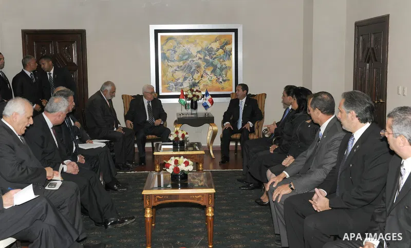 Palestinian President Mahmoud Abbas (Abu Mazen) during a speech at the extraordinary session of the Parliament of the Dominican Republic in Santo Domingo. OCT.07.2011. Photo by Thaer Ganaim