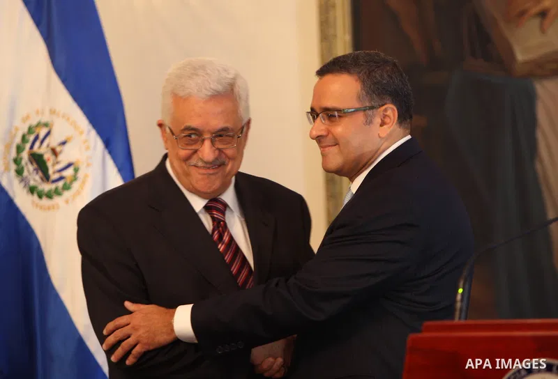 Palestinian President Mahmoud Abbas (Abu Mazen) meets with thae Salvadoran Morcillo Funes in Salvador. OCT.10.2011. Photo by Thaer Ganaim