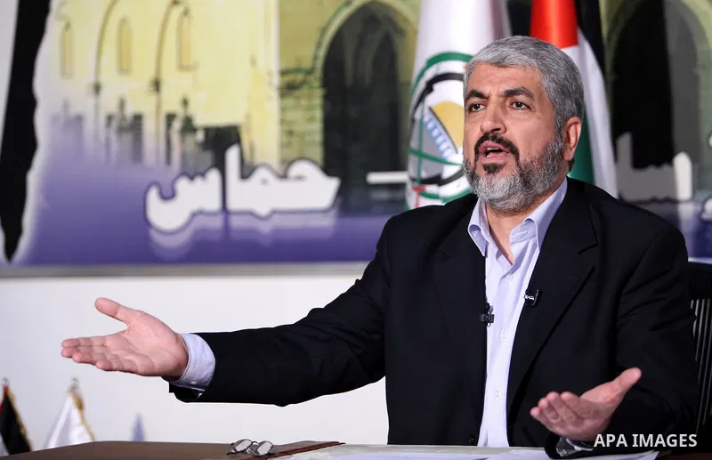 Hamas leader Khaled Mashaal, talks during a press conference on prisoner exchange deal between Israel and Hamas, in Damascus, Syria on Oct. 11,2011. Both the Islamic Hamas Movement and Israeli Prime Minister Benjamin Net...