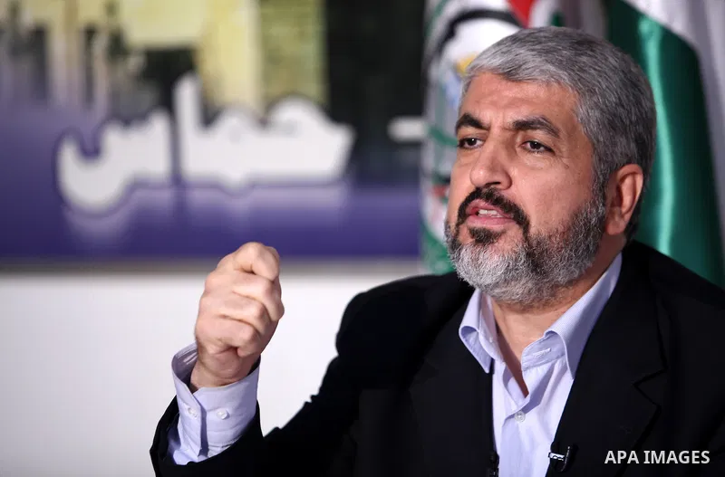 Hamas leader Khaled Mashaal, talks during a press conference on prisoner exchange deal between Israel and Hamas, in Damascus, Syria on Oct. 11,2011. Both the Islamic Hamas Movement and Israeli Prime Minister Benjamin Net...