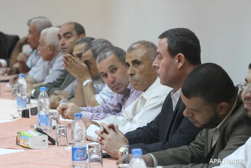 Palestinian factions leaders attend a meeting with the participation of all human rights organizations to discuss how to receive prisoners held in Israeli jails in Gaza City, oct, 15. 2011. Photo by Mohammed Asad