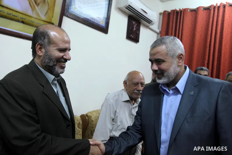 Palestinian prime minister Ismail Haniyeh in Gaza Strip, during meeting with Palestinian factions leaders in his house in Gaza city, oct. 15, 2011. Israeli soldier Gilad Shalit will be freed from five years of captivity...