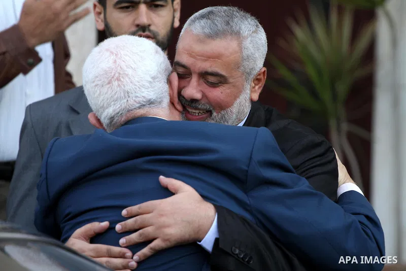Palestinian Prime Minister in Gaza Strip, Ismail Haniyeh, Receives delegation of the Muslims Brotherhood in his Office in Gaza City.on Oct. 29, 2011. Photo by Mohammed Asad
