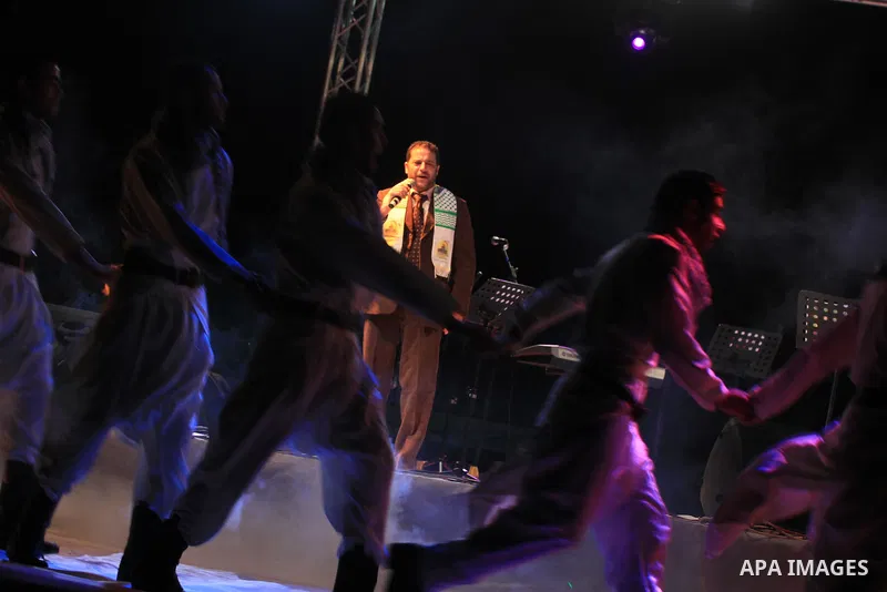 A religious eulogy band perform during islamic celebration of the upcoming Eid al-Adha fetival in Gaza City on November 4, 2011. Photo by Majdi Fathi