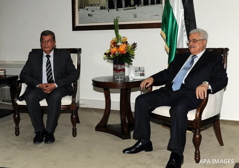 Palestinian President Mahmoud Abbas (Abu Mazen) during a meeting with Freedom prisoners. Photo by Mufeed Abu Hasnah