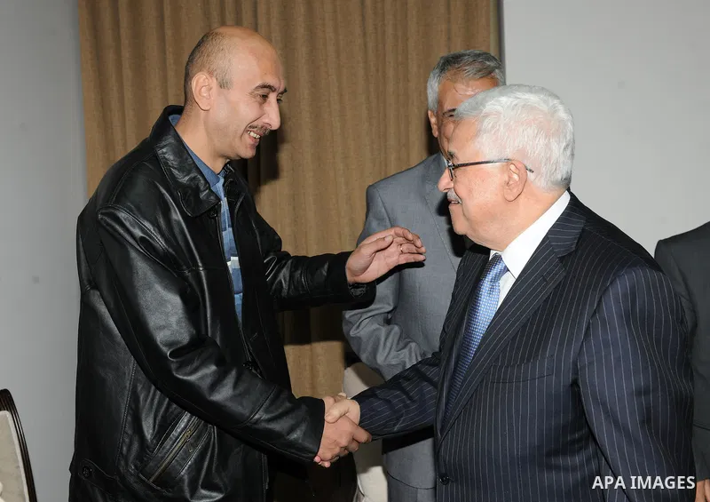 Palestinian President Mahmoud Abbas (Abu Mazen) during a meeting with Freedom prisoners. Photo by Mufeed Abu Hasnah