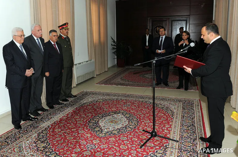 Palestinian President Mahmoud Abbas (Abu Mazen) during accept the credentials of a number of ambassadors today in Ramalla on Nov. 05, 2011. Photo by Mufeed Abu Hasnah