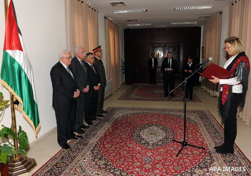 Palestinian President Mahmoud Abbas (Abu Mazen) during accept the credentials of a number of ambassadors today in Ramalla on Nov. 05, 2011. Photo by Mufeed Abu Hasnah