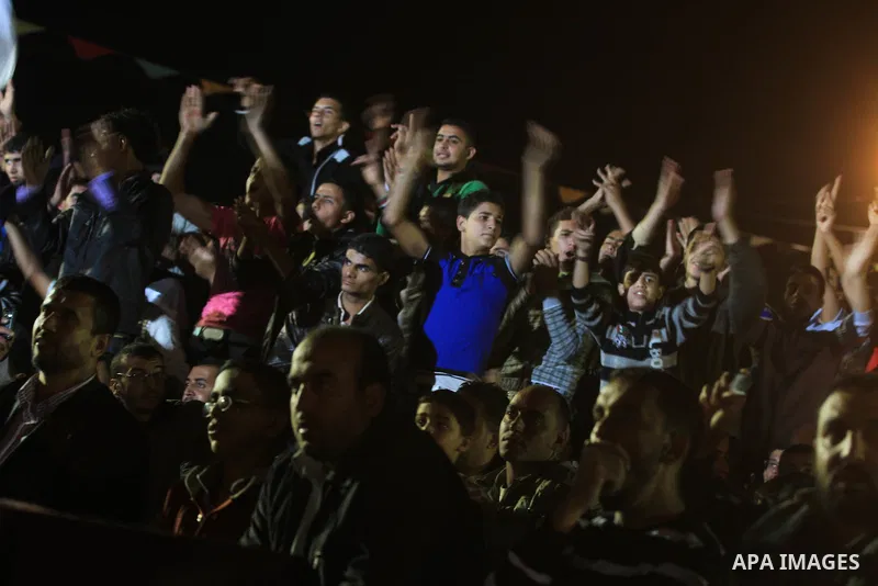 A religious eulogy band perform during islamic celebration of the upcoming Eid al-Adha fetival in Khan Younis, southern Gaza Strip on November 8, 2011. Photo by Majdi Fathi