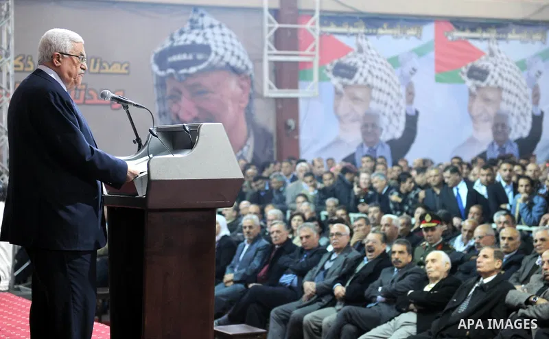 Palestinian leader Mahmud Abbas addresses the Palestinian leadership on November 16, 2011 in the West Bank city of Ramallah. The address was timed to mark seven years since the death of veteran leader Yasser Arafat and t...
