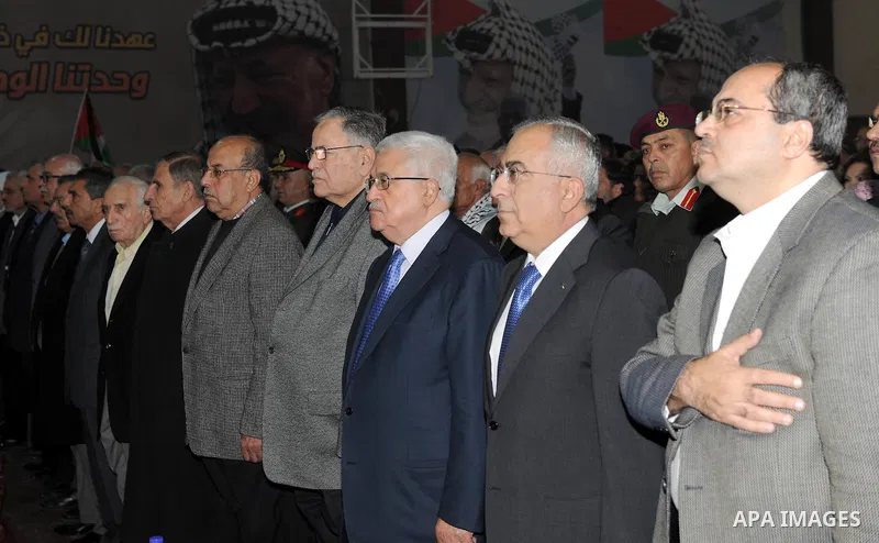 Palestinian leader Mahmud Abbas attends a celebration on November 16, 2011 in the West Bank city of Ramallah. The celebration was timed to mark seven years since the death of veteran leader Yasser Arafat and the 23rd ann...