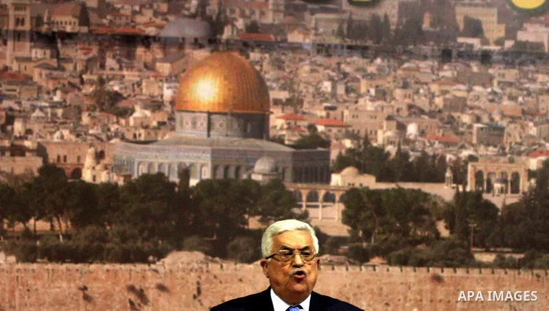 Palestinian president Mahmud Abbas addresses the Palestinian leadership on November 16, 2011 in the West Bank city of Ramallah. The address was timed to mark seven years since the death of veteran leader Yasser Arafat an...