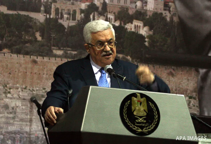 Palestinian president Mahmud Abbas addresses the Palestinian leadership on November 16, 2011 in the West Bank city of Ramallah. The address was timed to mark seven years since the death of veteran leader Yasser Arafat an...