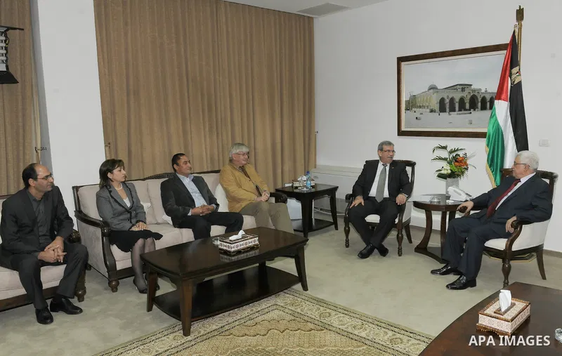 Palestinian President Mahmoud Abbas (Abu Mazen) during a meeting with a delegation of German doctors in Ramallah on Nov. 16. 2011. Photo by Thaer Ganaim