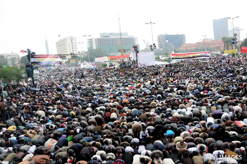 Protesters gather at Tahrir Square, the focal point of the uprising that ousted President Hosni Mubarak, in Cairo, Egypt, Friday, Nov. 18, 2011. Thousands of Egyptians are rallying in Cairo's Tahrir square, with Islamist...