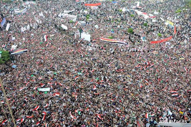Protesters gather at Tahrir Square, the focal point of the uprising that ousted President Hosni Mubarak, in Cairo, Egypt, Friday, Nov. 18, 2011. Thousands of Egyptians are rallying in Cairo's Tahrir square, with Islamist...