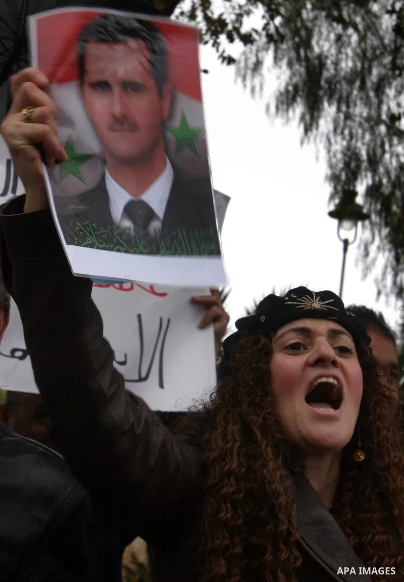 Israel Arabs and Palestinians protest against US in front of the American consulate during a demonstration in support for the Syrian President Bashar al-Assad in west Jerusalem on November 19, 2011. Photo by Mahfouz Abu...
