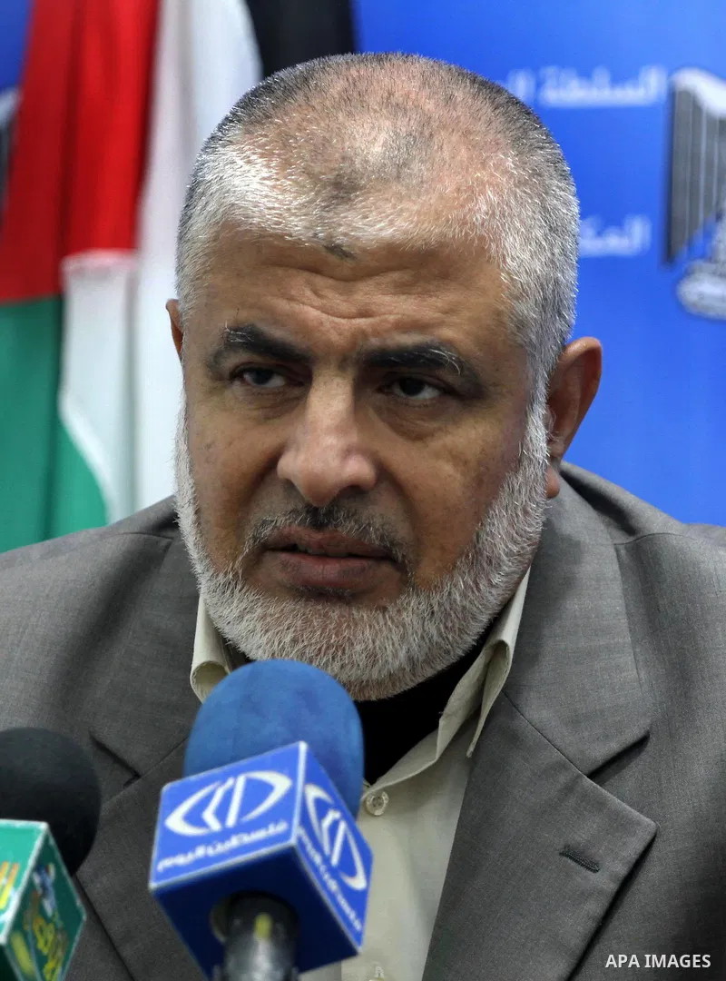 Palestinian Awqaf and Religious Affairs Minister, saleh El- Reqeb, speaking of Achievements The Ministry of Awqaf in the Hajj on Gaza City, in Nov. 19, 2011. Photo by Mohammed Asad