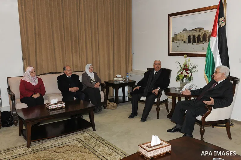 Palestinian President Mahmoud Abbas (Abu Mazen) receives the palestinian high council for Childhood and Motherhood in the West Bank city of Ramalla on Nov. 20, 2011. Photo by Thaer Ganaim