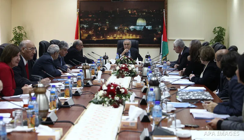 Palestinian Prime Minister Salam Fayyad, during a weekly meeting with the Palestinian Government, in the West Bank in Ramallah on Nov. 22, 2011. Photo by Mustafa Abu Dayeh