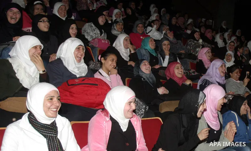 Palestinian high school students attend a play which aim to join students with their Arab and Islamic history at the Palestinian National Theatre, in Jerusalem on Nov. 23,2011. Photo by Mahfouz Abu Turk