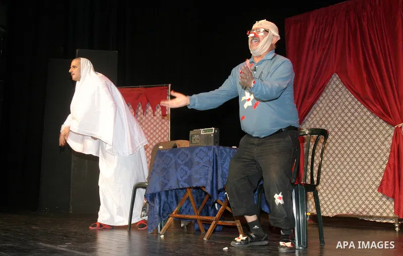 Palestinian actors perform as high school students attend a play which aim to join students with their Arab and Islamic history at the Palestinian National Theatre, in Jerusalem on Nov. 23,2011. Photo by Mahfouz Abu Turk