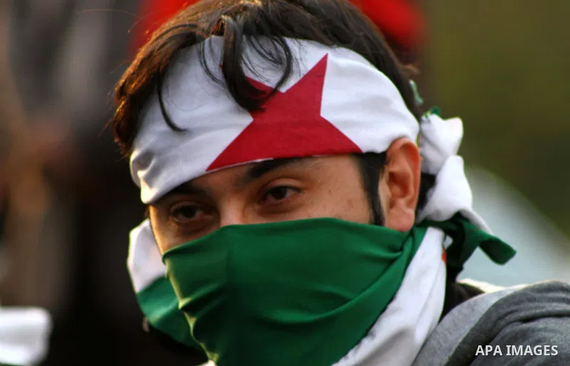 Pro-reform supporters protest outside the Arab League headquarters in the Egyptian capital Cairo, where a ministerial meeting on Syria was held on November 24, 2011. Arab foreign ministers have invited Syria to sign an a...