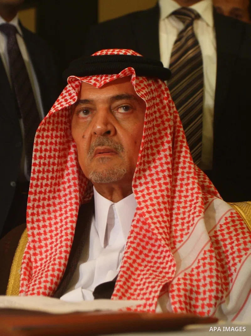 Saudi Arabian Foreign Minister Prince Saud Al-Faisal attends a ministerial meeting at the Arab League headquarters on Syria in Cairo on November 24, 2011. Arab foreign ministers have invited Syria to sign an agreement by...