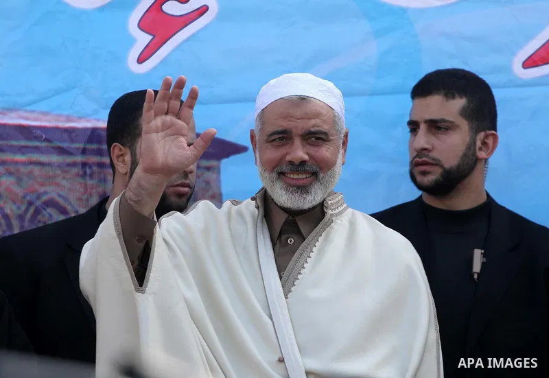 Palestinian prime minister in Gaza Strip, Ismail Haniya joins supporters in a rally in Gaza City to show their solidarity for Al-Aqsa mosque in Jerusalem November 25, 2011. The mosque built on the compound known to Musli...