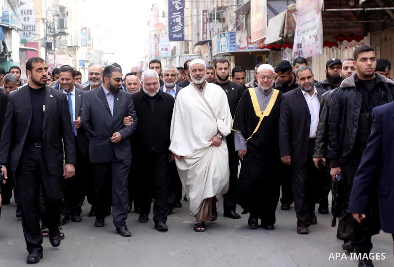Palestinian prime minister in Gaza Strip, Ismail Haniya joins supporters in a rally in Gaza City to show their solidarity for Al-Aqsa mosque in Jerusalem November 25, 2011. The mosque built on the compound known to Musli...