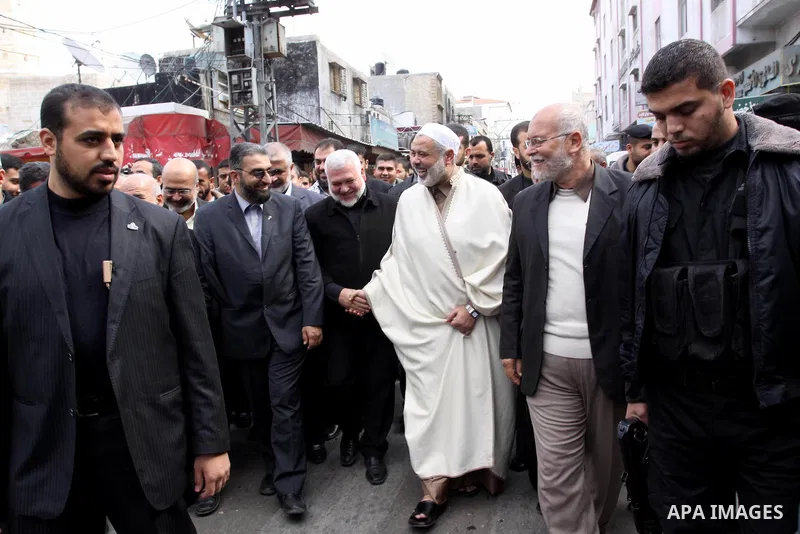 Palestinian prime minister in Gaza Strip, Ismail Haniya joins supporters in a rally in Gaza City to show their solidarity for Al-Aqsa mosque in Jerusalem November 25, 2011. The mosque built on the compound known to Musli...